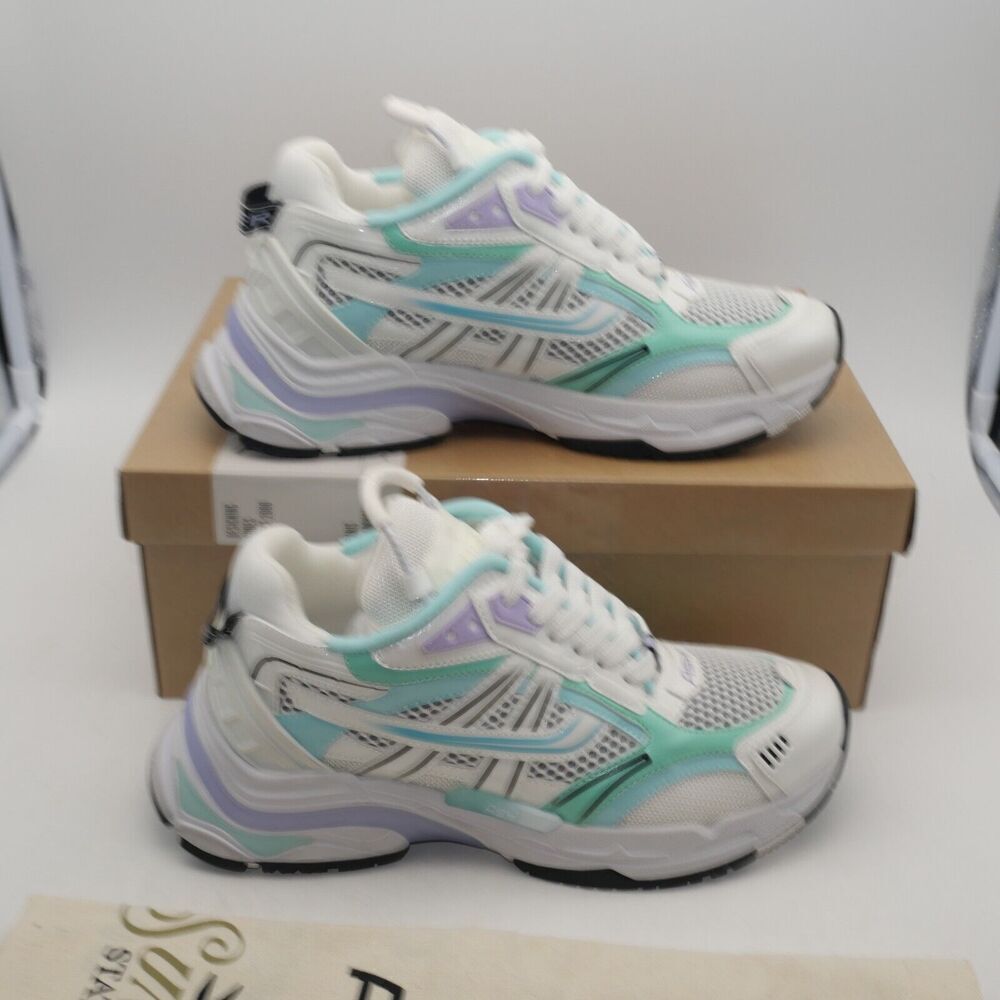 NEW Ash Women's 7 Race Fion Sneakers White Hype Mint Black Size 41 - Picture 5 of 12